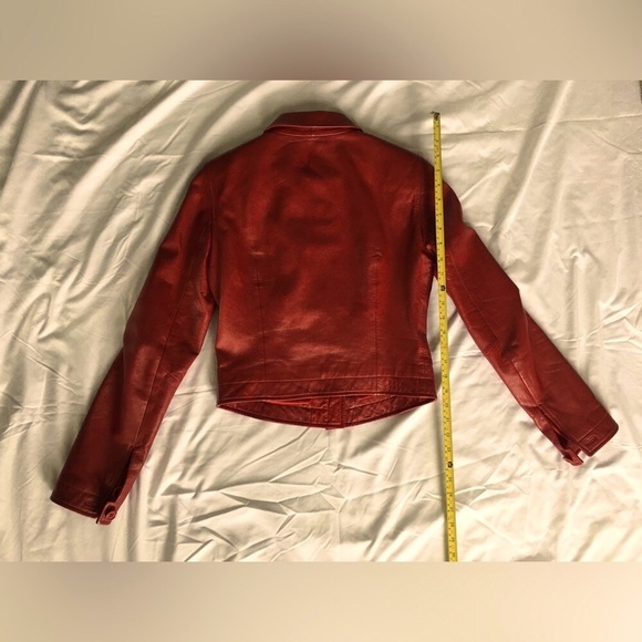 EUC Gorgeous vintage Cache short rich red genuine leather jacket, size 2 - Picture 8 of 13